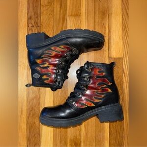 Rare vintage flame Harley biker boots